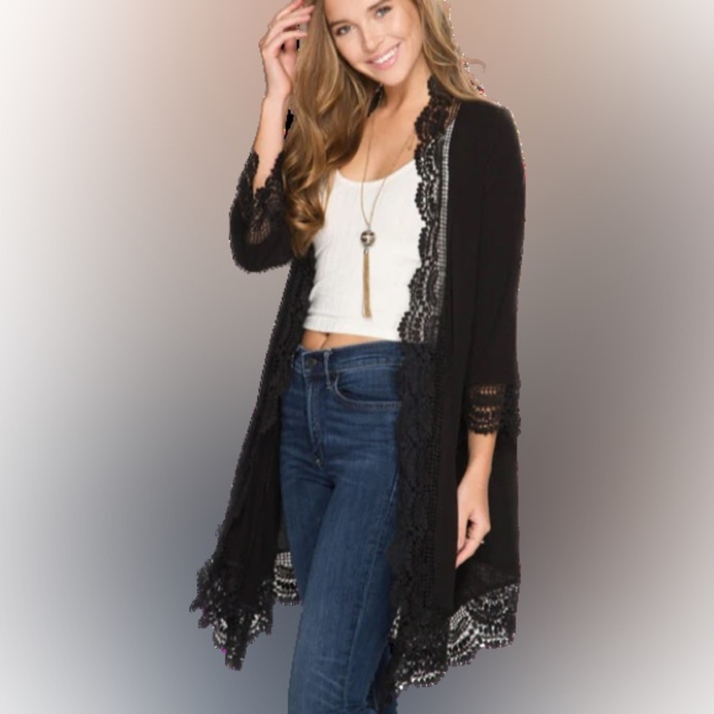 Lace Trim Cardigan